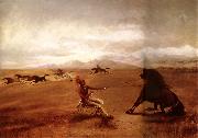 George Catlin Catching wild horses France oil painting artist